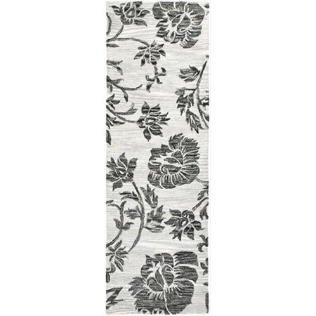 Safavieh 2 ft. 6 in. x 6 ft. Runner Contemporary Soho Grey and Black Hand Tufted Rug SOH742B-26